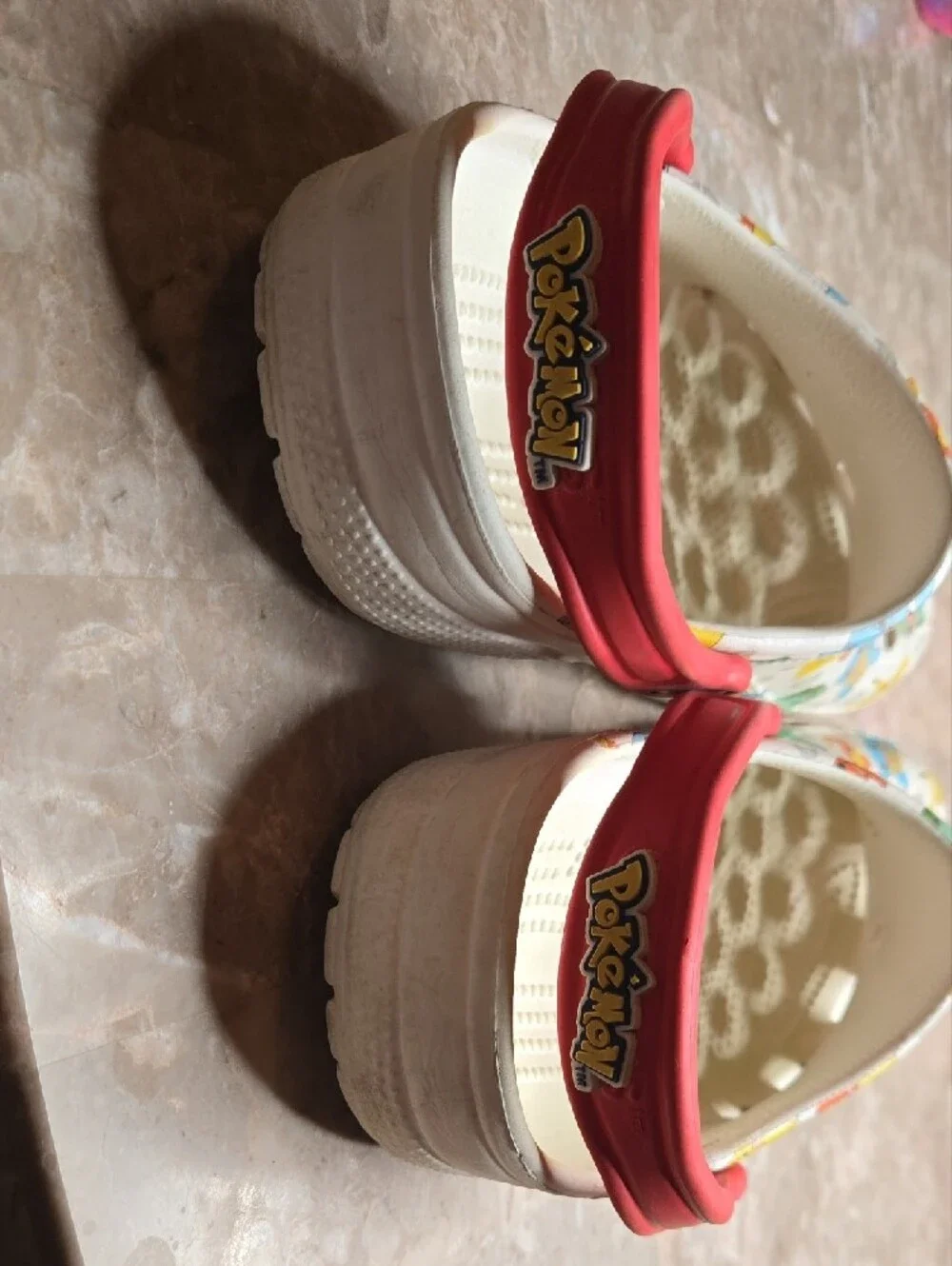 CROCS Kids' White Pokémon Clogs with Red Strap